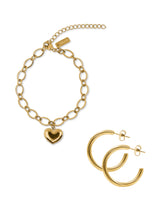 Load image into Gallery viewer, ONAH ETERNO Hoops + CORAZÒN Bracelet gold
