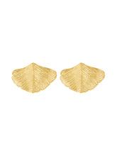 Load image into Gallery viewer, Biloba Earrings gold, stud Earrings, Ohrstecker gold , Ohrringe gold, Pendientes oros
