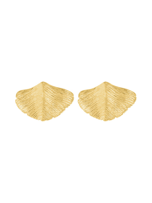 Biloba Earrings gold, stud Earrings, Ohrstecker gold , Ohrringe gold, Pendientes oros