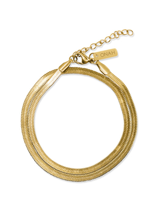 double looped golden bracelet - doppeltes goldenes Armband - pulsera de oro doble