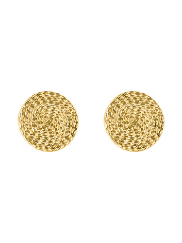 braided Solea Earrings gold, Solea Ohrstecker miit geflochtetem Design gold, Pendientes de botón con diseño trenzado oro