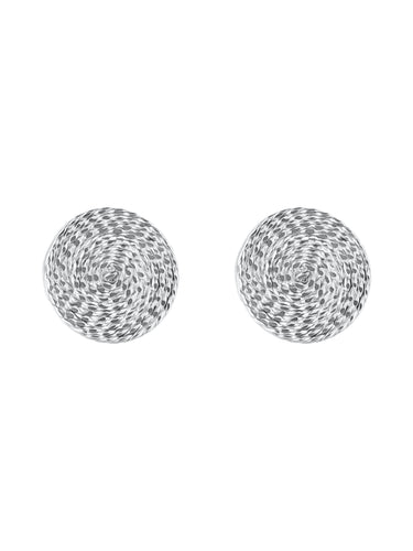 braided surface Solea Earrings silver, Solea Ohrstecker miit geflochtetem Design silber, Pendientes de botón con diseño trenzado plata