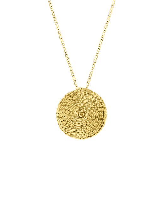 Solea Necklace with braided Surface gold, Solea Halskette mit geflochtener Oberfläche gold, Solea Collar con diseño trenzado oro