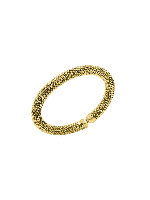 Ring with braided surface gold, goldener Ring in geflochtenen Design, Anillo con diseño de trenza oro