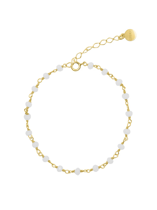 golden Bracelet with white Tourmalines, goldenes Armband mit Turmalinen, pulsera de oro con turmalinas