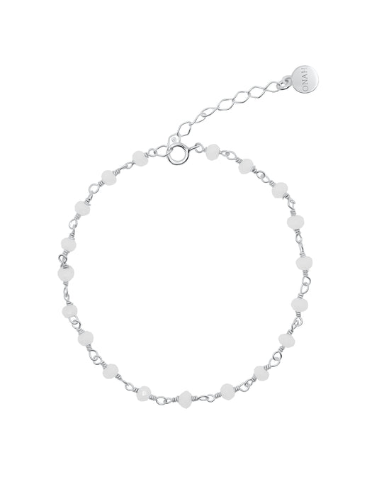 silver Bracelet with white Tourmalines, silbernes Armband mit Turmalinen, pulsera de plata con turmalinas
