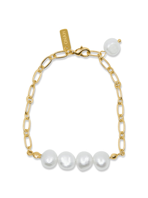 Bracelet 4 pearls - Perlenarmband - Pulsera perlas