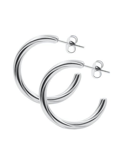 twisted hoops silver earrings - Ohrringe - silberne Kreolen - pendientes plata