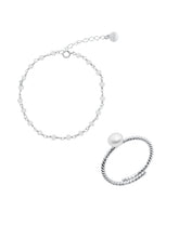 Lade das Bild in den Galerie-Viewer, ONAH FUSION PEARL Ring + WHITE TOURMALINE Bracelet silber
